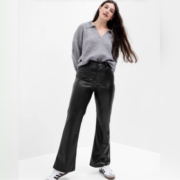GAP High Rise Flare Vegan-Leather Pants - Picture 9 of 10